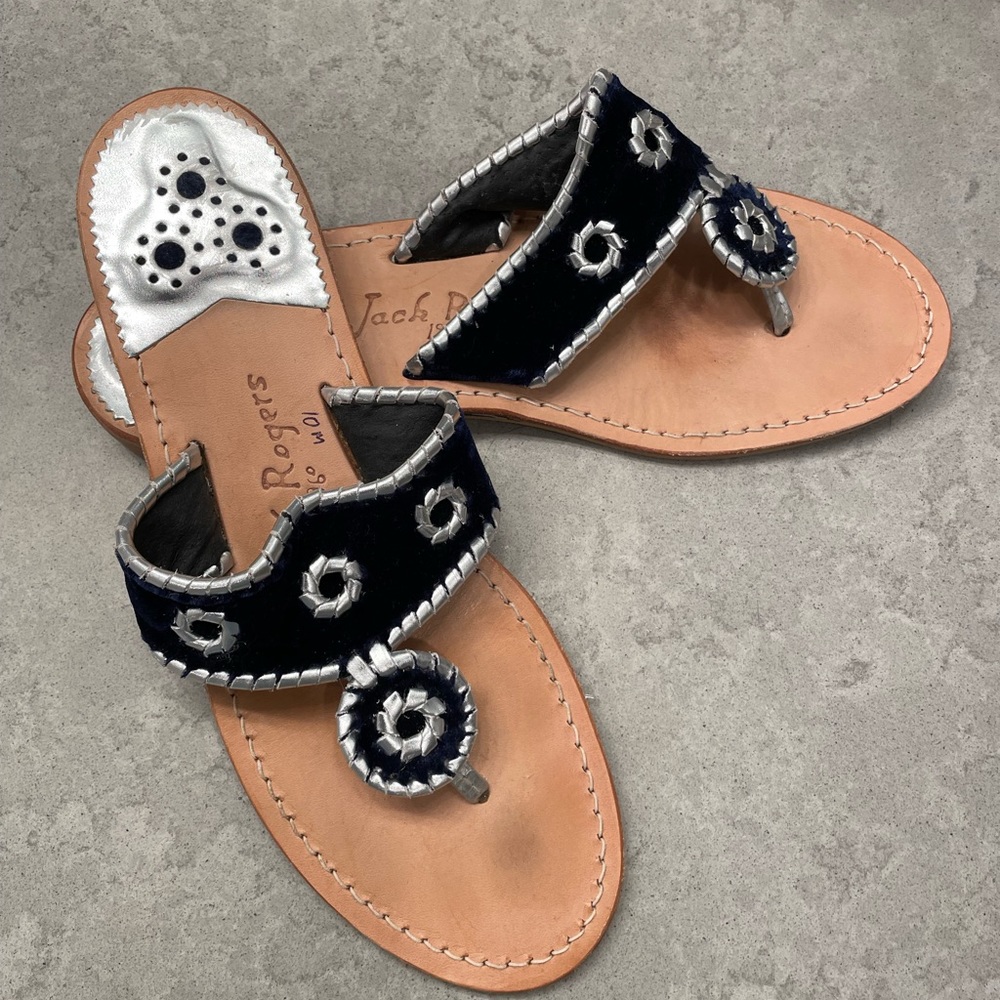 Navy Jack Rogers sandals